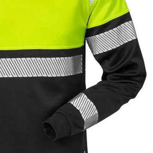 Chemise de travail à manches longues haute visibilité pour hommes, vert lime, noir, bandes réfléchissantes, polyester, vêtements de sécurité - Product Image 5