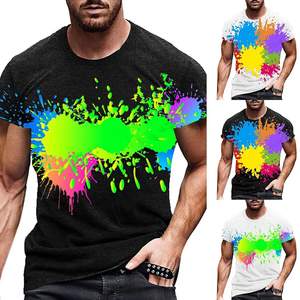 T-shirt en jersey tie-dye à logo personnalisé sur le devant, 100% coton, coupe oversize, streetwear décontracté unisexe, été, vente en gros - Product Image 5