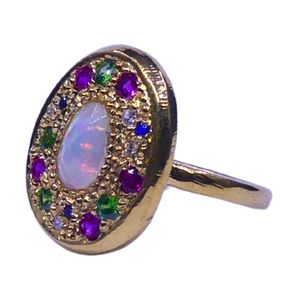 <b>Opal</b>, Muti Color Topaz Classic Traditional Latest Engagement <b>Ring</b> Vermeil Sterling <b>Silver</b> Gold Plated Fine <b>Rings</b> Elegant - Product Image 6