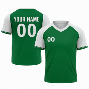 Men's Green White Contrast Soccer Jersey Short Sleeve Moisture Wicking Performance <b>T</b>-<b>Shirt</b> Regular Fit All Seasons - Product Image 6