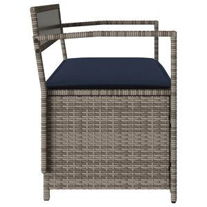 Banc de rangement de jardin bleu marine et gris pour terrasse - Product Image 5