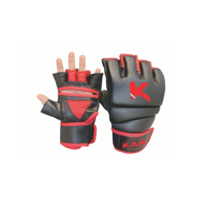 MMA Gloves Half Finger PU Leather <b>Velcro</b> Closure Ultimate Power Design for Martial Arts Adults - Product Image 3