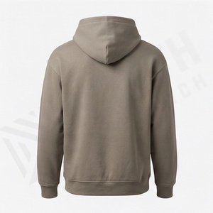 Sweat-shirt à capuche épais en molleton 100 % coton délavé à l'acide pour homme, couleur unie, style mode, thermique et rapide pour l'hiver - Product Image 2