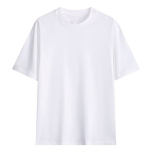 T-shirt à manches courtes en coton lourd 220g, coupe légèrement tombante aux épaules, avec broderie et impression personnalisées du logo OEM. - Product Image 2