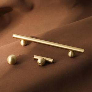 Maxery Premium Solid Brass Satin <b>Gold</b> Cabinet <b>Pulls</b> Luxury Round Ball Base <b>Drawer</b> Handles with Multiple Sizes - Product Image 4