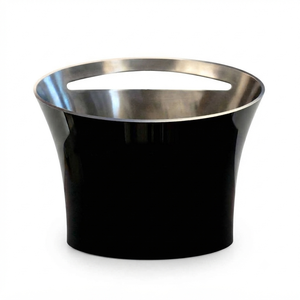 Seau à glace en bronze antique martelé avec couvercle et poignée, double paroi texturée, refroidisseur à vin en métal, accessoire de bar moderne haut de gamme - Product Image 2
