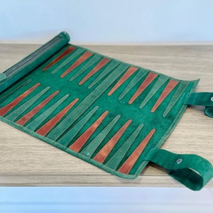 Customized Colorful PU Leather Eco-Friendly Durable <b>Backgammon</b> Board Classic Roll-Up Indoor Outdoor Leisure Entertainment Game - Product Image 4