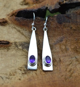 Pendientes Colgantes de Plata de Ley 925 con Amatista Púrpura Natural, Hechos a Mano, Certificados por IGI, para Oficina/Trabajo, Joyería Fina, Heaven Crafts - Product Image 6