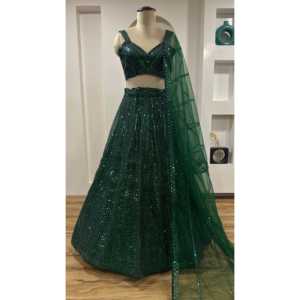 Paillettes arc-en-ciel et Dori Work Lehenga Choli Performance Wear pour un look de fête - Product Image 4