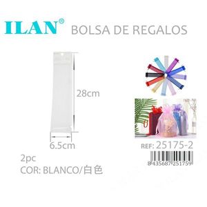 Sacchetto Regalo Ilan 6,5x28 Cm in Organza Bianca per Bomboniere - Product Image 3