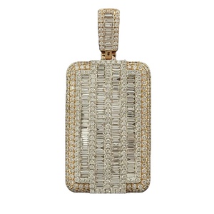 Attrayant Hip Hop Pendentif Unique En Argent Sterling 925 Pour Hommes Avec Diamant Moissanite VVS Coupe Ronde et Baguette Améliorée - Product Image 1