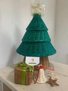 Adorno Navideño de Ratán Tejido a Mano, 99 Gold Data, Diseño Único, Moderno, Ecológico, Reutilizable, Decoración Navideña Clásica, Estilo Rústico - Product Image 4