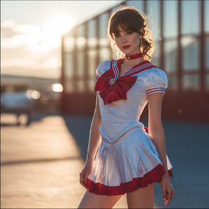 Conjunto de Cosplay de Marinera Escolar, Uniforme Japonés Negro, Disfraz de Cosplay de Sailor Moon Serena - Product Image 6