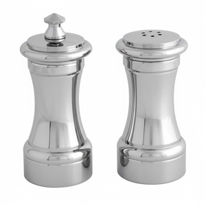 High Quality Silver Plated Metal Salt And Pepper Classic Design Manual Spice Shakers For Kitchen & Formal Dining Tableware - Product Image 1