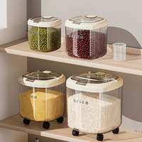 WANUO Conteneur de stockage de riz hermétique grande capacité, anti-insectes, anti-humidité, distributeur de céréales scellé avec roues
