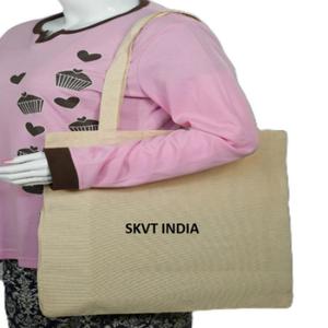 Sac fourre-tout 100 % coton biologique personnalisable avec logo, grande capacité, écologique, réutilisable, en toile vierge pour les courses au supermarché, style lettre - Product Image 5