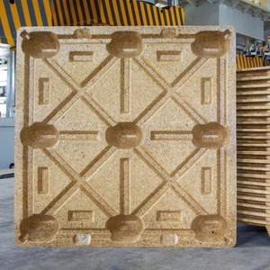 Palet de Madera Prensada de 4 Entradas, 1200x800x130mm, Palet Moldeado de una Sola Capa, Transporte de Carga Industrial, Madera Reciclada, Ligero, Apilable - Product Image 3