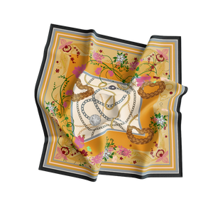 Daily Wear <b>Silk</b> Square <b>Scarf</b> Women Adult European American Breathable Reversible Digital Print Pattern All Seasons Accessory - Product Image 1