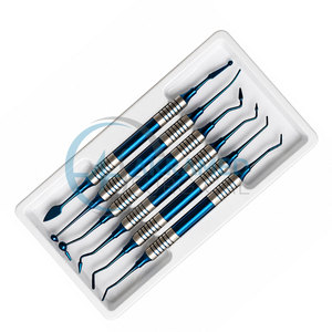 Kit de 6 Instrumentos Dentales para Rellenos de Composite, Recubiertos de Titanio Azul, de Acero Inoxidable Restaurador - Product Image 4