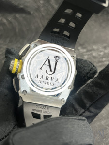 AARVA JEWELS Montre de plongée mécanique de luxe pour homme Miyota, boîtier polygone 44 mm, acier inoxydable, bracelet en caoutchouc 20 mm, chronographe analogique-numérique - Product Image 5