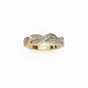 แหวนเพชรเพาะเลี้ยง Twirl Lab Grown Diamond ตัวเรือนทองคำขาว 18K 31 เม็ด แหวนหมั้นหรูหราสำหรับผู้หญิง รับรองโดย IGI ขายส่งจากอินเดีย - Product Image 1