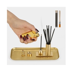 Mini brûleur d'encens en laiton massif, petit porte-encens portable en forme de gourde, encensoir durable pour bâtonnets et cônes d'encens, idéal pour les voyages et la décoration zen - Product Image 2
