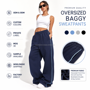 Pantalones Deportivos Extra Grandes Personalizados para Mujer, Felpa Francesa de Algodón 400-480 GSM, Impresión Serigrafiada para Ropa de Estar en Casa, Cordón Ajustable, Cómodos y Modernos - Product Image 3