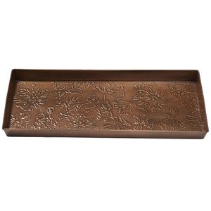 Plateau à chaussures rectangulaire en métal avec surface texturée pour l'entrée de la maison, rangement pour chaussures, facile à nettoyer, plateau à chaussures décoratif - Product Image 2