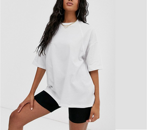 T-shirt de sport pour femme, noir, manches courtes, épaules tombantes, coupe classique, 100% coton, séchage rapide, vêtements décontractés, personnalisable - Product Image 1