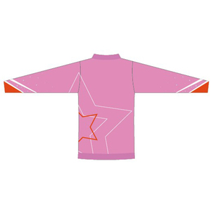 Vêtement de sport pour femme, rose, à blocs de couleur, à manches longues, à capuche, en polaire, avec bande latérale, séchage rapide, en polyester tricoté, coupe classique - Product Image 2