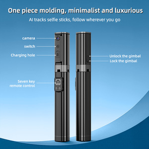 Trépied Minimaliste Cylindrique avec Suivi IA, Perche à Selfie Tout-en-un, Design de Rangement Dissimulé, Support Téléphone Portable Portable pour Vlogging - Product Image 4