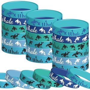 Braccialetti in Gomma a Tema Marino con Orca (24 Pezzi) - Decorazioni e Gadget per Feste di Compleanno e Altre Occasioni - Product Image 1