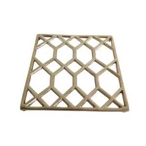 Salvamanteles Cuadrado de Metal de Latón con Diseño Geométrico Moderno, Resistente al Calor, para Mesa de Comedor, Soporte para Platos Calientes, Tapete para Encimera de Cocina - Product Image 1