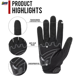 Gants de moto OEM hiver à doigts complets pour hommes et femmes, isolés thermiquement, respirants, avec protection rigide des articulations, compatibles écran tactile, fermeture auto-agrippante, BMX - Product Image 2