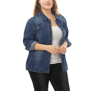 Women's <b>Denim</b> Trucker <b>Jacket</b> Classic Casual Button Up Jean Coat Streetwear Fashion <b>Custom</b> Manufacturer - Product Image 5