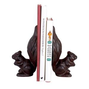 Lot de 2 serre-livres en fer en forme d'écureuil, supports de livres uniques en forme d'animaux pour la maison, le bureau, la bibliothèque, les étagères décoratives et les bureaux – Prix le plus bas - Product Image 1