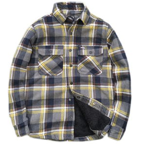 Chaqueta de lona vintage de alta calidad unisex con capucha de sherpa, estilo streetwear, patchwork, talla grande, a cuadros, forro grueso. - Product Image 3