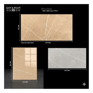 Azulejos de Pared de Porcelana Cerámica de Exportación Premium, 300x600mm, Acabado Brillante, Textura Mármol, GVT PGVT, para Proyectos de Decoración de Interiores - Product Image 1