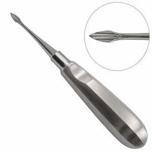 Elevador de Raíces Curvo Grande Manual de Acero Inoxidable Quirúrgico, Instrumento de Extracción Dental, Herramienta para Cirugía Oral - Product Image 1