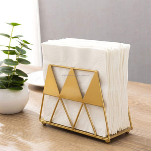 Gold-Coated Triangular Texture Napkin Stand Indian Handcrafted New Style <b>Wedding</b> Decorative <b>Tissues</b> Holder Home Kitchen Metal - Product Image 6