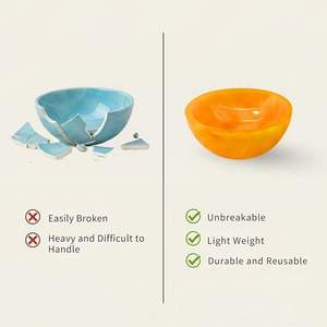 Nouveau Bol en Résine Fait Main, Bol de Service Alimentaire, Bol à Salade Coloré en Résine de Qualité Supérieure, Bol Décoratif en Résine pour Aliments et Salades - Product Image 3