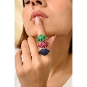18K Natural 4.54 Ct Ruby and <b>Diamond</b> Cocktail <b>Ring</b> - Product Image 4