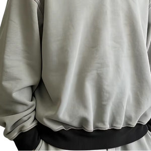 Sweat à capuche pour homme brodé sur mesure pour la nouvelle collection hiver, 100% coton, bicolore, à épaules tombantes - Product Image 5