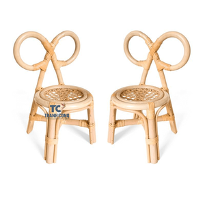 Sillas de mimbre tejidas a mano para niños, sillas de mimbre con diseño de conejo - Product Image 1