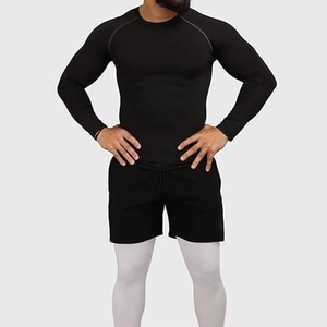 Camisetas Deportivas para Hombre, de Color Sólido, Manga Regular, Corte Holgado, 100% Algodón, Secado Rápido, Estampadas, para Gimnasio, Entrenamiento, Fitness, Running, Capa Base - Product Image 3