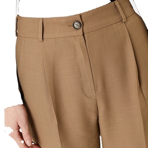 2025 femmes printemps et automne taille haute pantalon ample jambe large mode décontracté toile pantalon léger Simple dame conception - Product Image 2