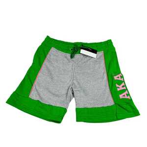 Pantalones Cortos de Forro Polar Gris AKA, Verde y Rosa, Unisex, con Letras Griegas, Cómodos, Casuales, de Primera Calidad, Suaves - Product Image 1