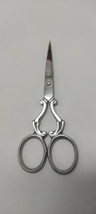 Stainless Steel Left-Handed Trimming Scissors for Men's <b>Beard</b> & Mustache <b>Care</b>-Sharp Blade Ceramic Handle (Silver) - Product Image 3