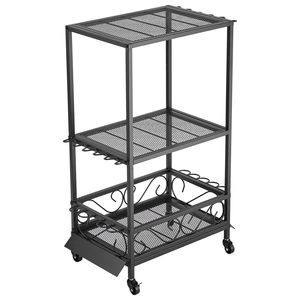 Organizzatore Mobile per Interni/Garage, Porta Canne da Pesca con 10 Aste, Supporto per Attrezzatura da Pesca in Plastica Resistente con Ruote Facili da Spostare - Product Image 6