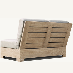 Sofá de madera de teca con cómoda espuma suave, ideal para sala de estar o terraza para relajarse, al mejor precio. - Product Image 5